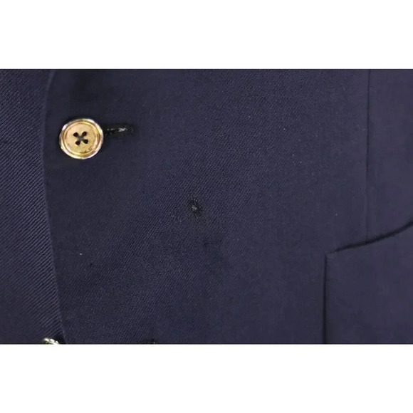 Giuseppe New York Bespoke Navy Blue 100% Cashmere Patch Pocket Blazer Jacket 42R - Picture 5 of 12